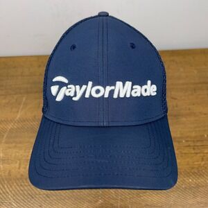 TaylorMade Golf Hat Blue Small Medium Blue Tour Preferred SLDR Flexfit Mesh Cap